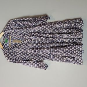 J. Crew Dress Blue Floral Preppy Cottagecore Bohemian Pleat Babydoll New M Cover